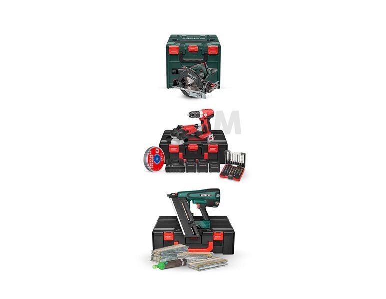 Hoofdaanzicht, Sets, 18 V hybr.accu spijkerapparaat actieset