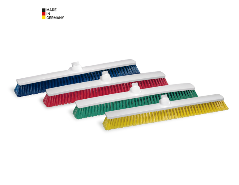 Hoofdaanzicht, Bezems, Zaalveger, breed, blauw