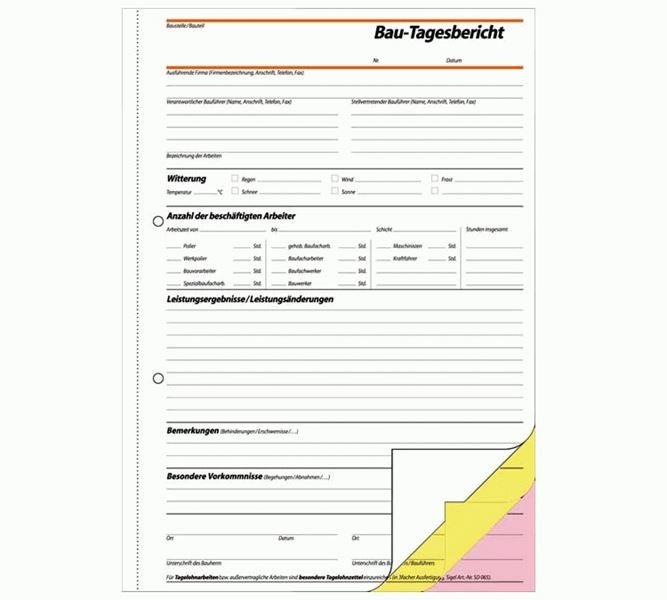 Hauptansicht, Formularbücher, Sigel Formularbücher Bautagebuch