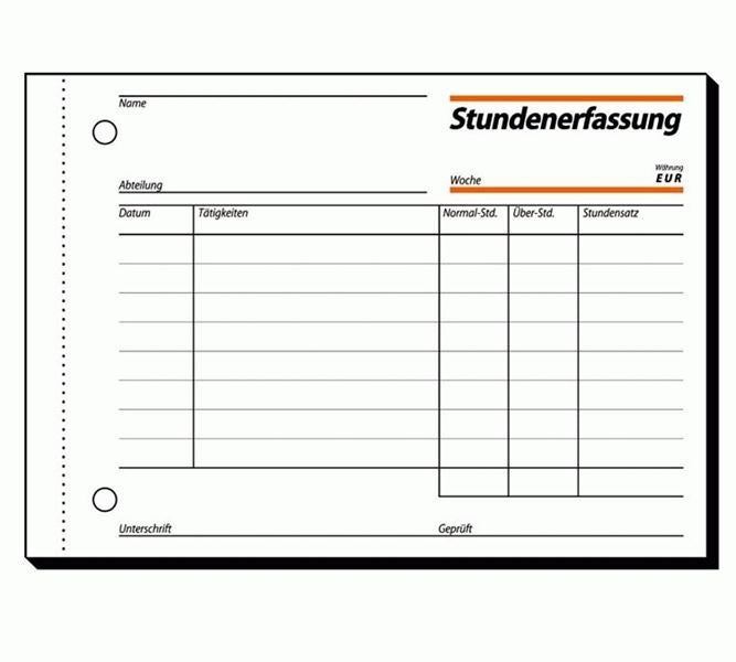 Hauptansicht, Formularbücher, Sigel Formularbücher Stundenerfassung