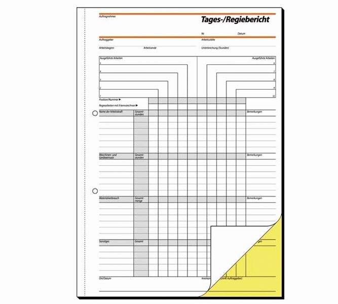 Vue principale, Produits en papier, Blocs de formul. Sigel Rapport journalier/de régie