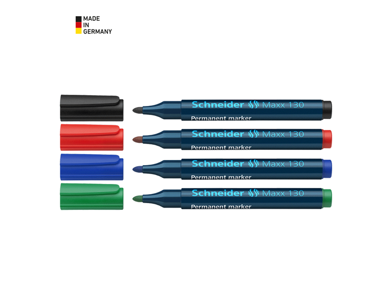 Hoofdaanzicht, Schrijven | Corrigeren, Schneider Permanentmarker 130, etui met 4