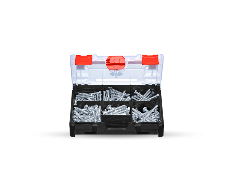 Vue principale, Assortiments de vis, Vis à bois à six pans DIN 571 dans STRAUSSbox mini