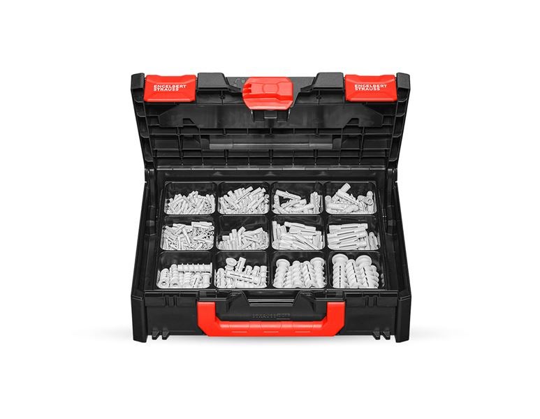 Hoofdaanzicht, Pluggen, Assortiment montagepluggen in STRAUSSbox 118 midi