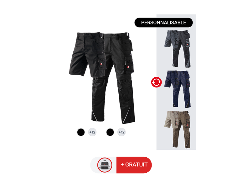 KIT POUR HOMMES :pant. de travail+short e.s.motion