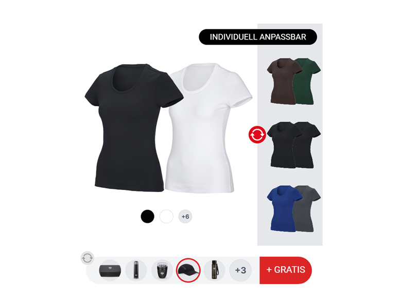 DAMEN-SET: 2x e.s. Funktions T-Shirt poly cotton