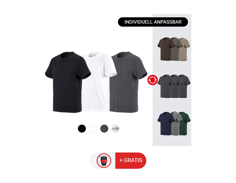 HERREN-SET: 3x e.s. T-Shirt cotton