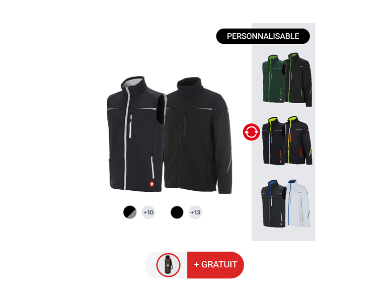 KIT POUR HOMMES:Veste Softs.+Gilet e.s.motion 2020