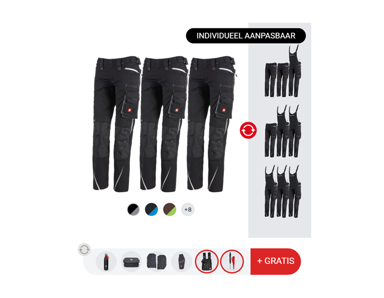 DAMESSET: 3x broeken e.s.motion 2020 + 2x extra's