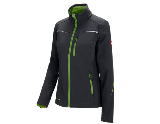 Hoofdaanzicht, Softshell­jack e.s.​motion 2020, dames, zwart/zeegroen
