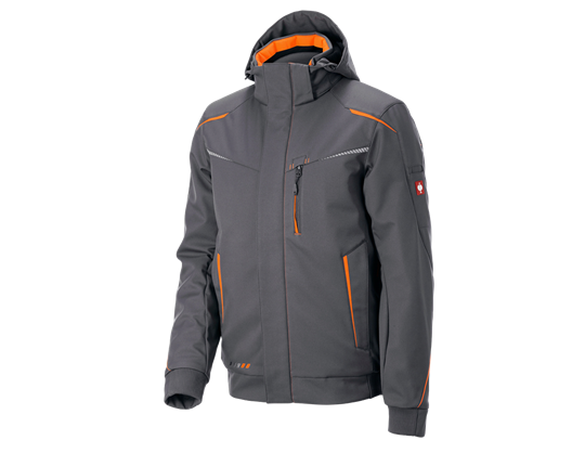 Vue principale, Veste softshell&shy; d'hiver e.s.​motion 2020, hommes, anthracite/orange fluo