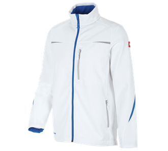 Hauptansicht, Softshell­jacke e.s.​motion 2020, weiß/enzianblau