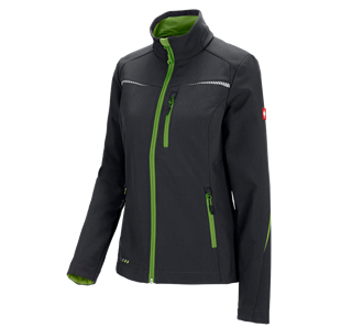 Hoofdaanzicht, Softshell­jack e.s.​motion 2020, dames, zwart/zeegroen
