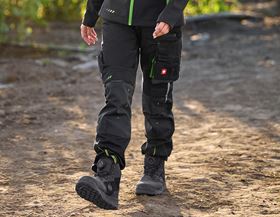 Aanzicht, Softshell­jack e.s.​motion 2020, dames, zwart/zeegroen