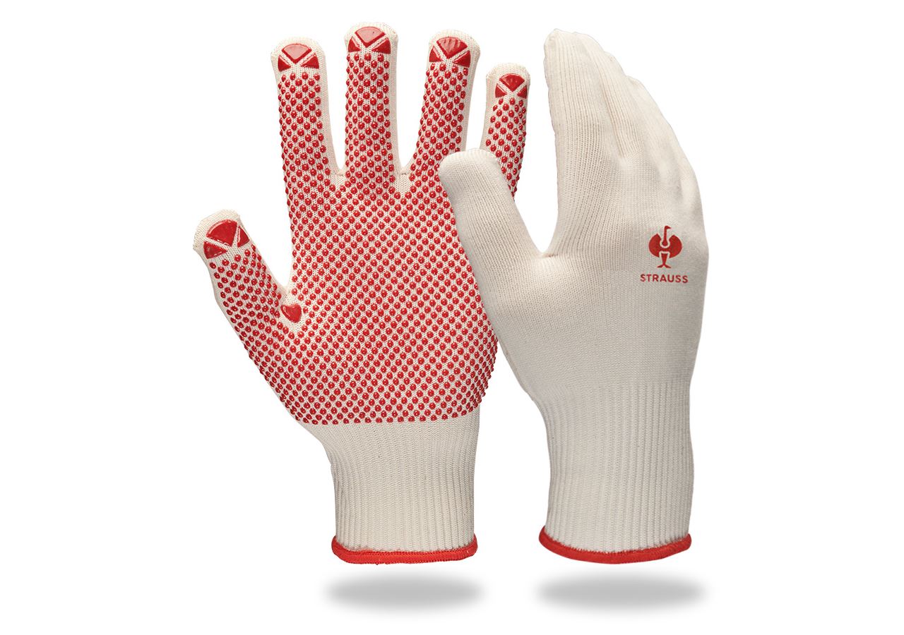 Revêtement: Gants en tricot en PVC Rondo + blanc