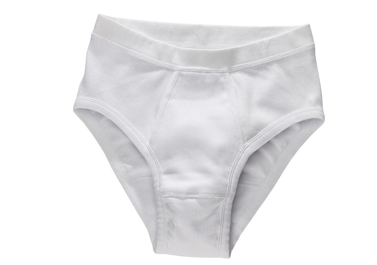 Unterwäsche | Thermokleidung: e.s. Slip Grobripp classic, 2er Pack + weiß
