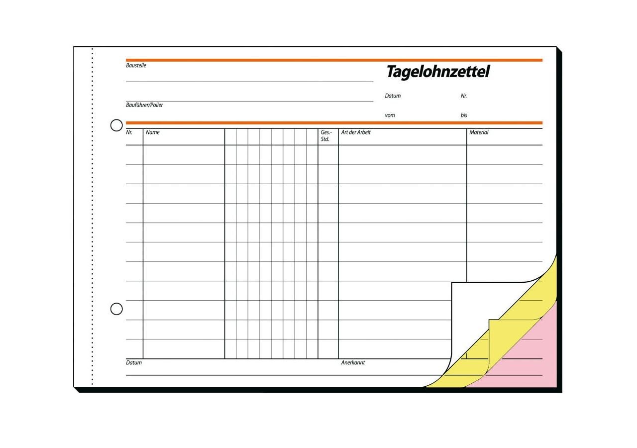 Produits en papier: Blocs de formulaires Sigel Salaire journalier
