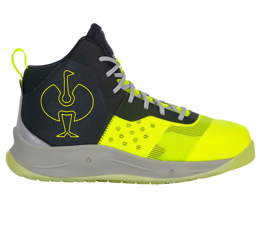 S1P: S1PS Veiligheidsschoenen e.s. Marseille mid + signaalgeel/grijs