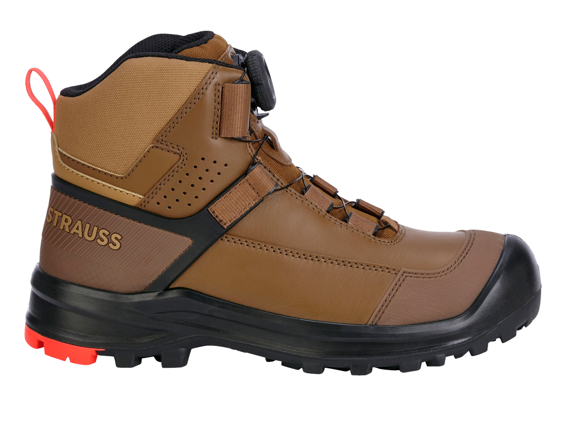 S3: S3 Veiligheidsschoenen e.s. Sawato mid + woestijnbruin/amandelbruin