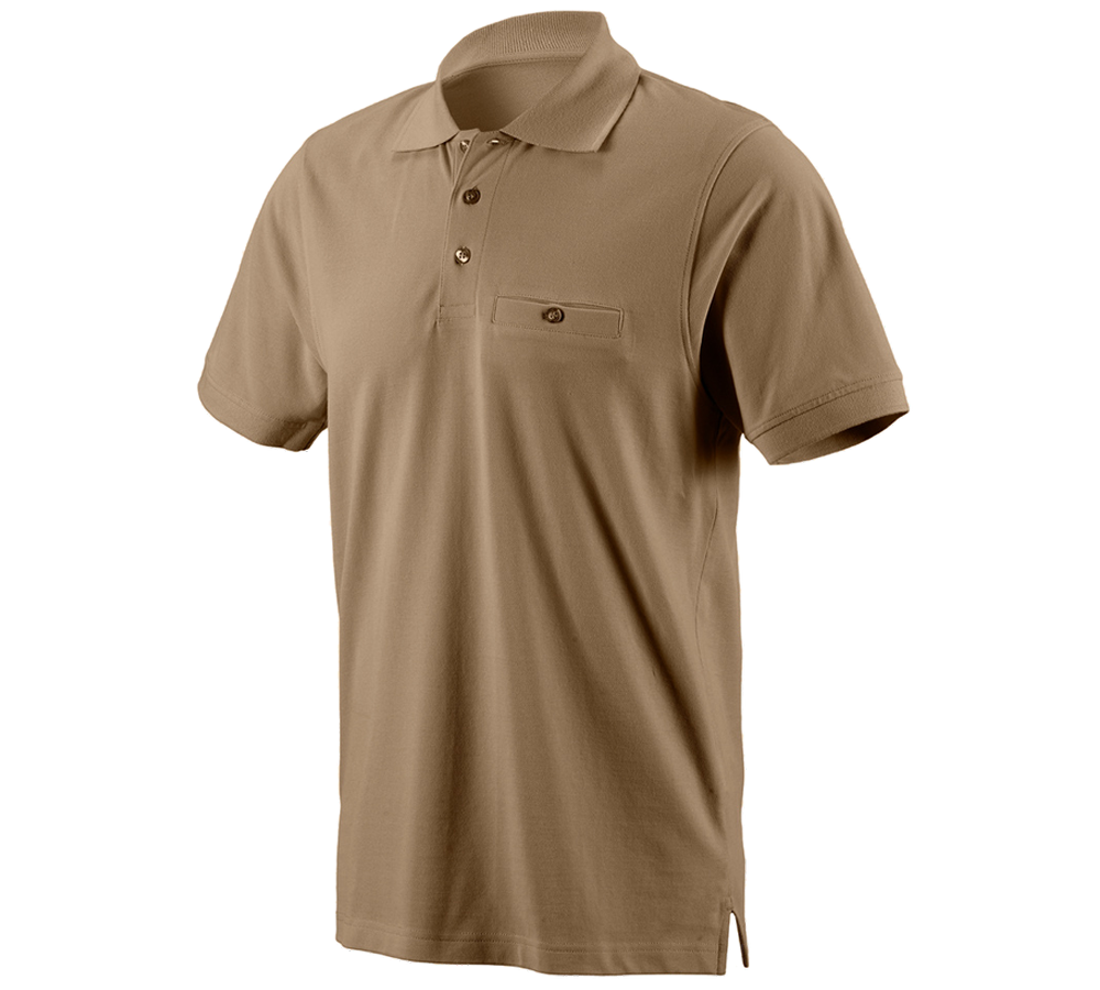 Bovenkleding: e.s. Polo-Shirt cotton Pocket + kaki