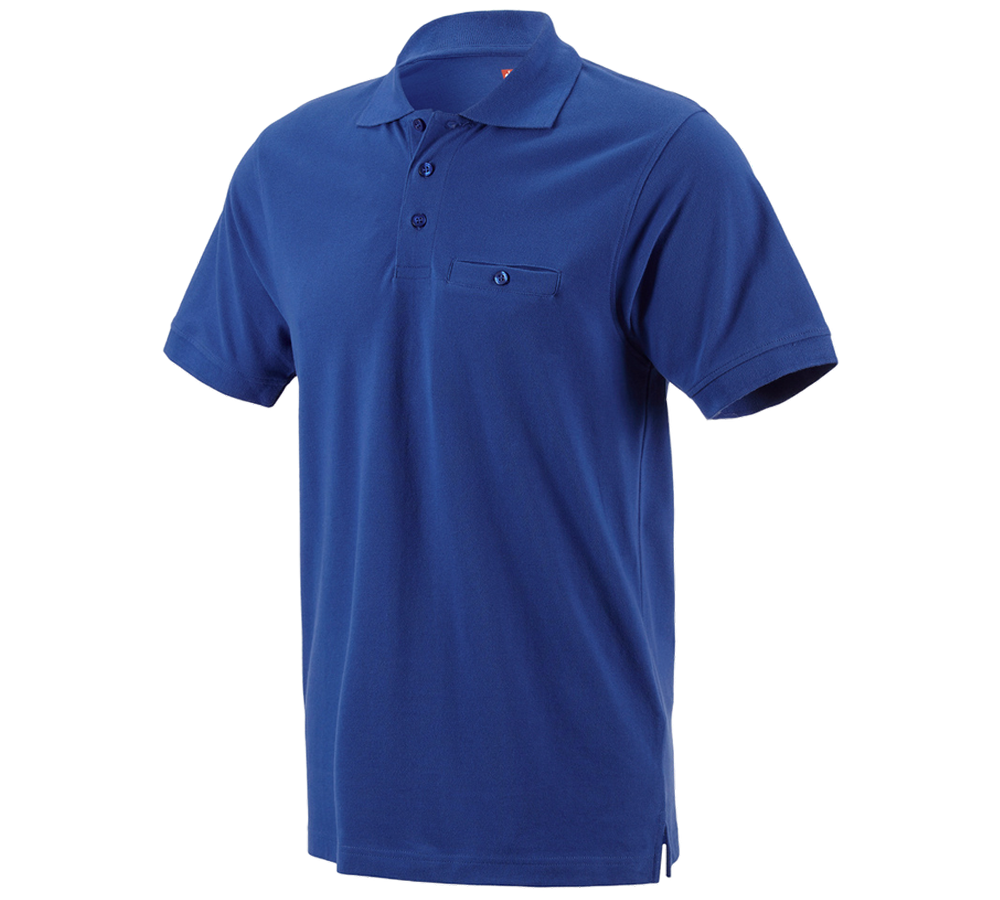 Hauts: e.s. Polo cotton Pocket + bleu royal