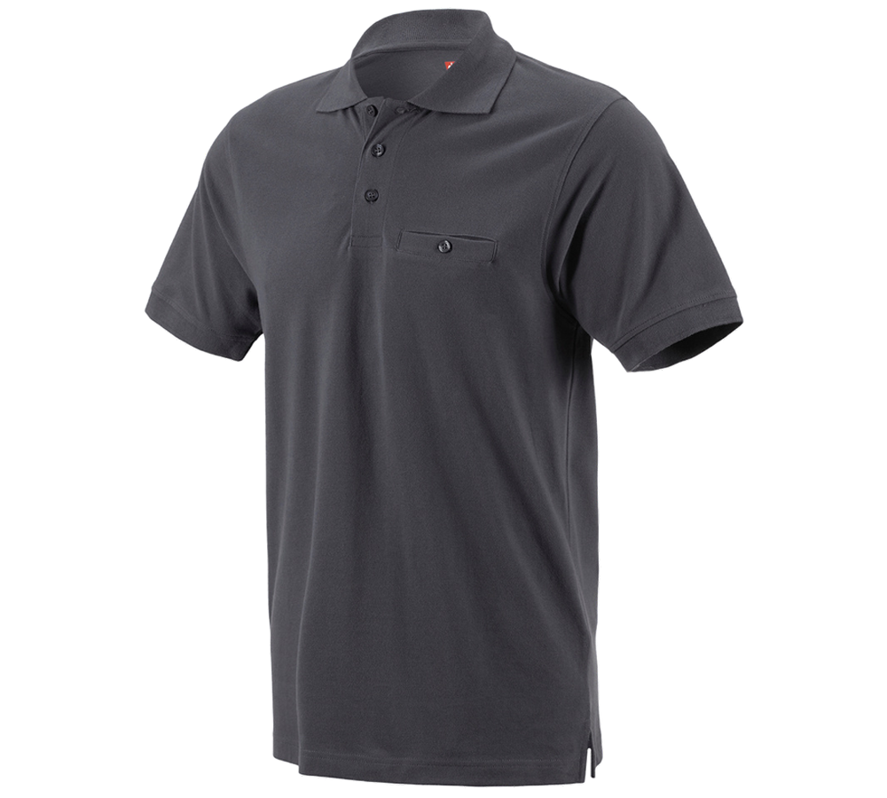 Hauts: e.s. Polo cotton Pocket + anthracite