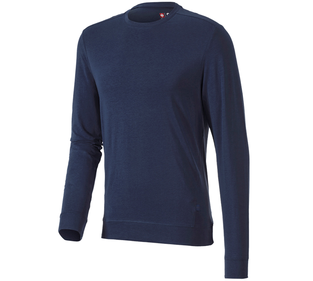 Bovenkleding: e.s. Longsleeve cotton stretch + donkerblauw