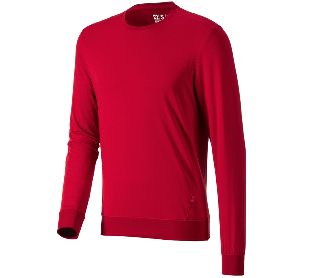 Onderwerpen: e.s. Longsleeve cotton stretch + vuurrood