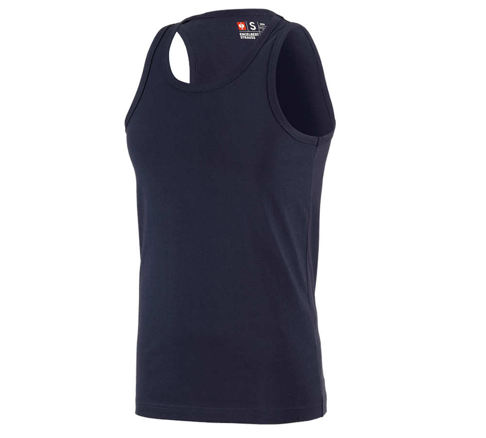 Hauts: e.s. T-shirt Athletic cotton + bleu foncé