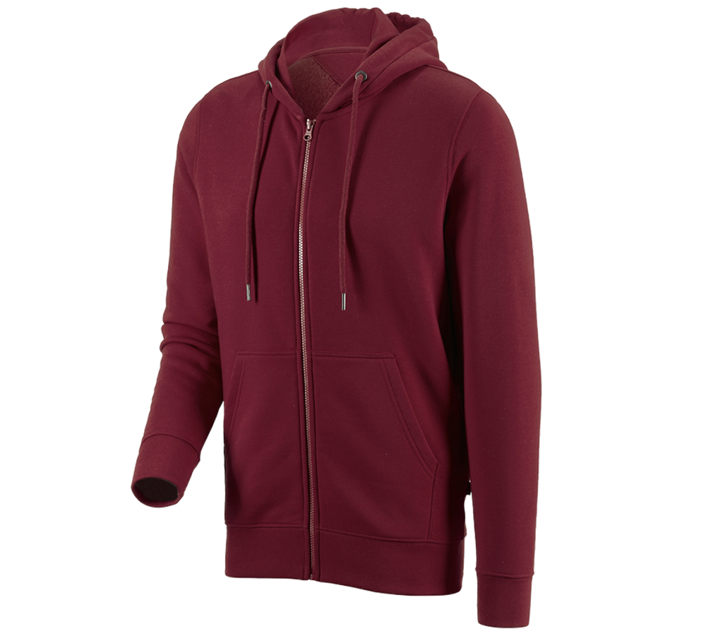 Shirts & Co.: e.s. Hoody-Sweatjacke poly cotton + bordeaux