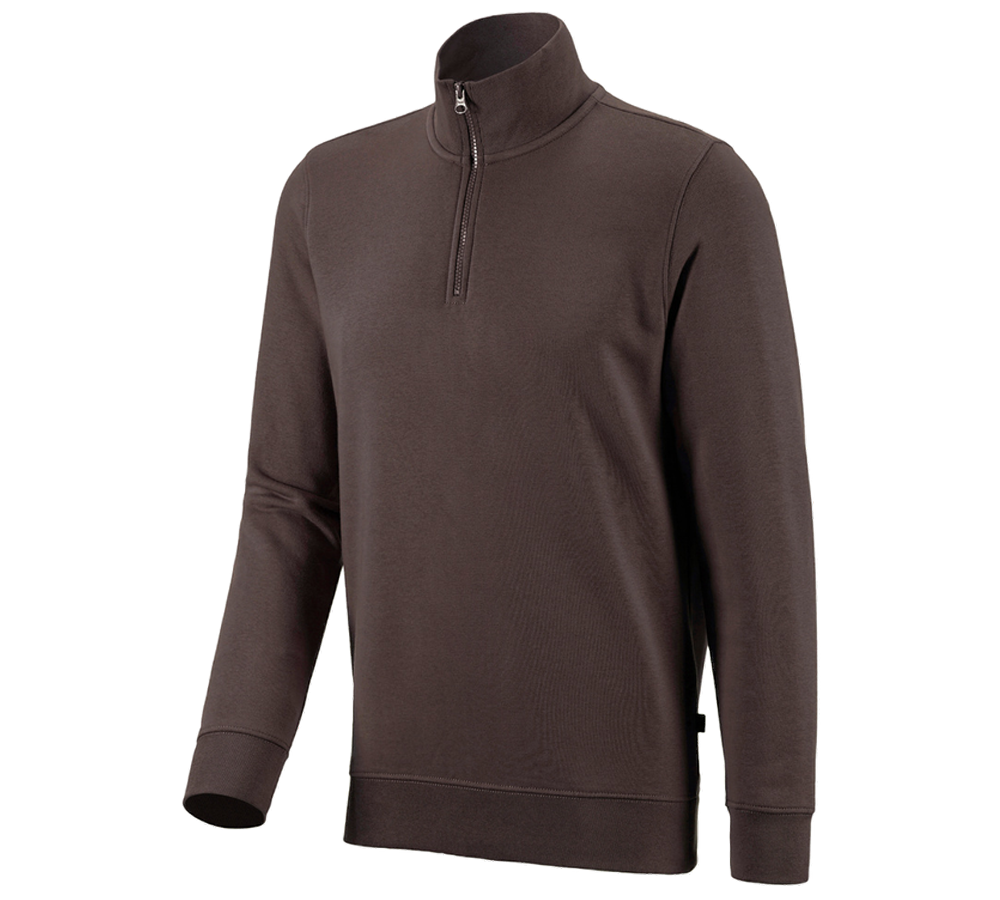 Onderwerpen: e.s. ZIP-Sweatshirt poly cotton + kastanje