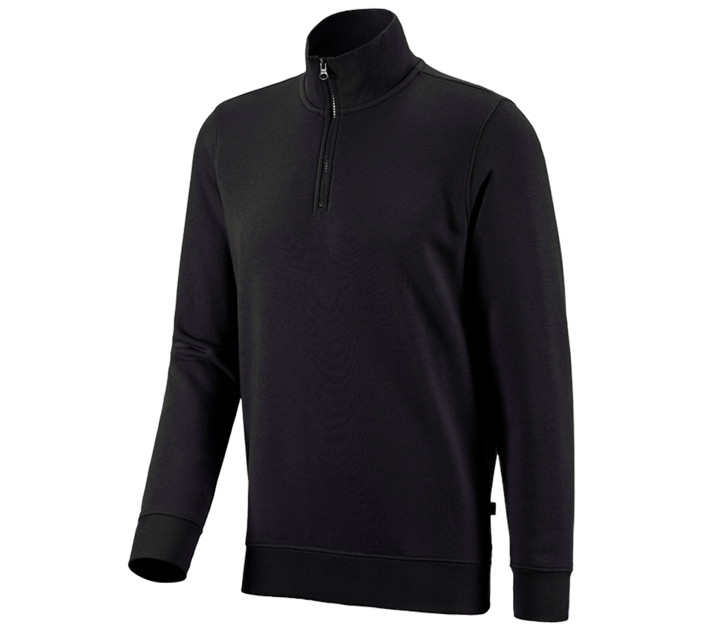 Hauts: e.s. Sweatshirt ZIP poly cotton + noir