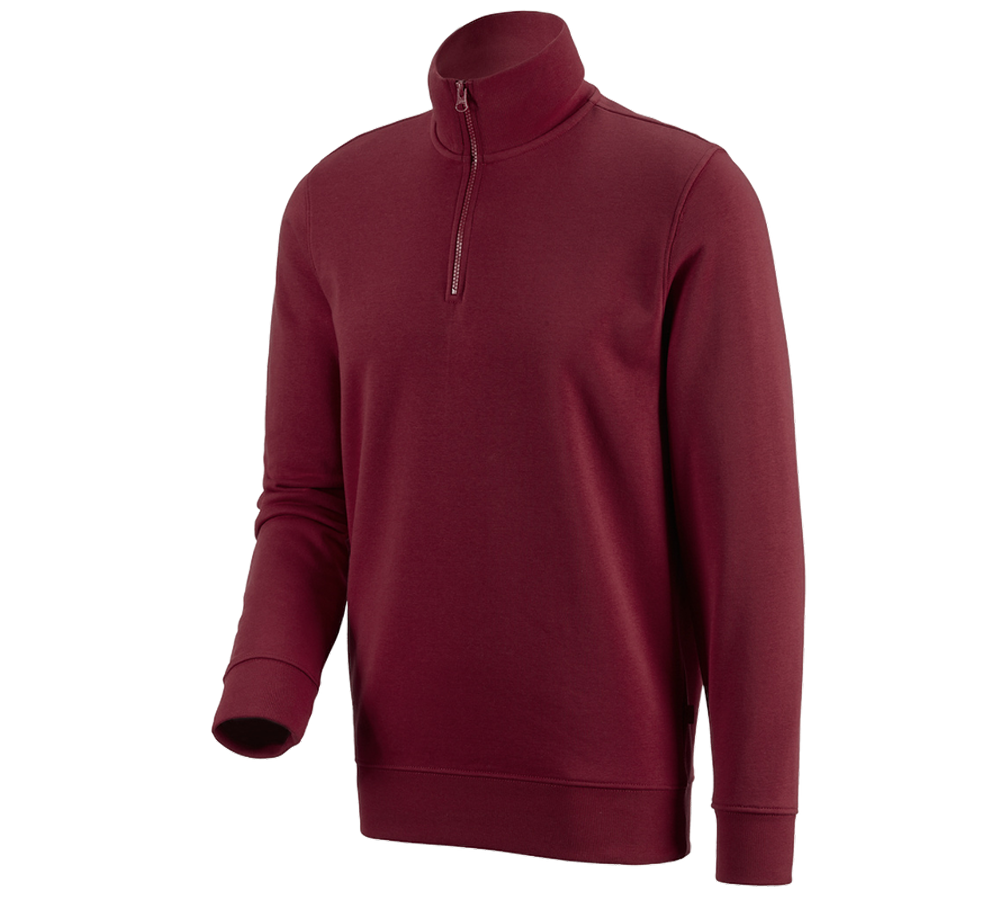 Bovenkleding: e.s. ZIP-Sweatshirt poly cotton + bordeaux