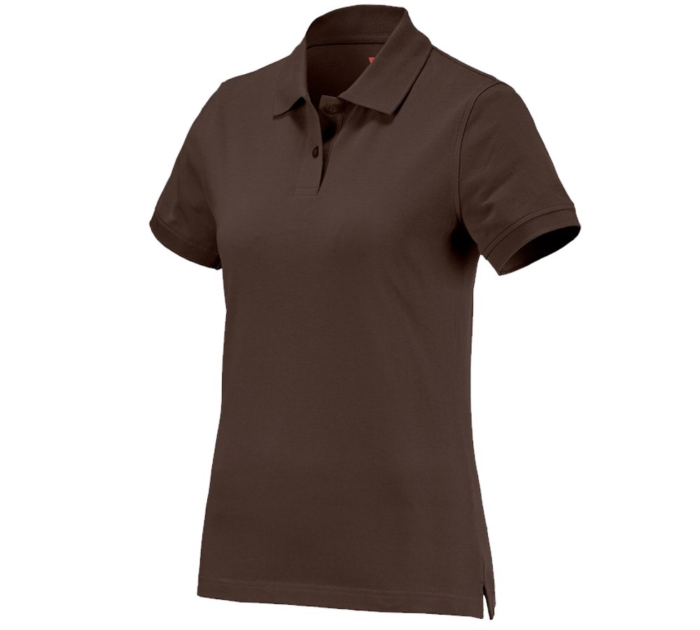 Onderwerpen: e.s. Polo-Shirt cotton, dames + kastanje