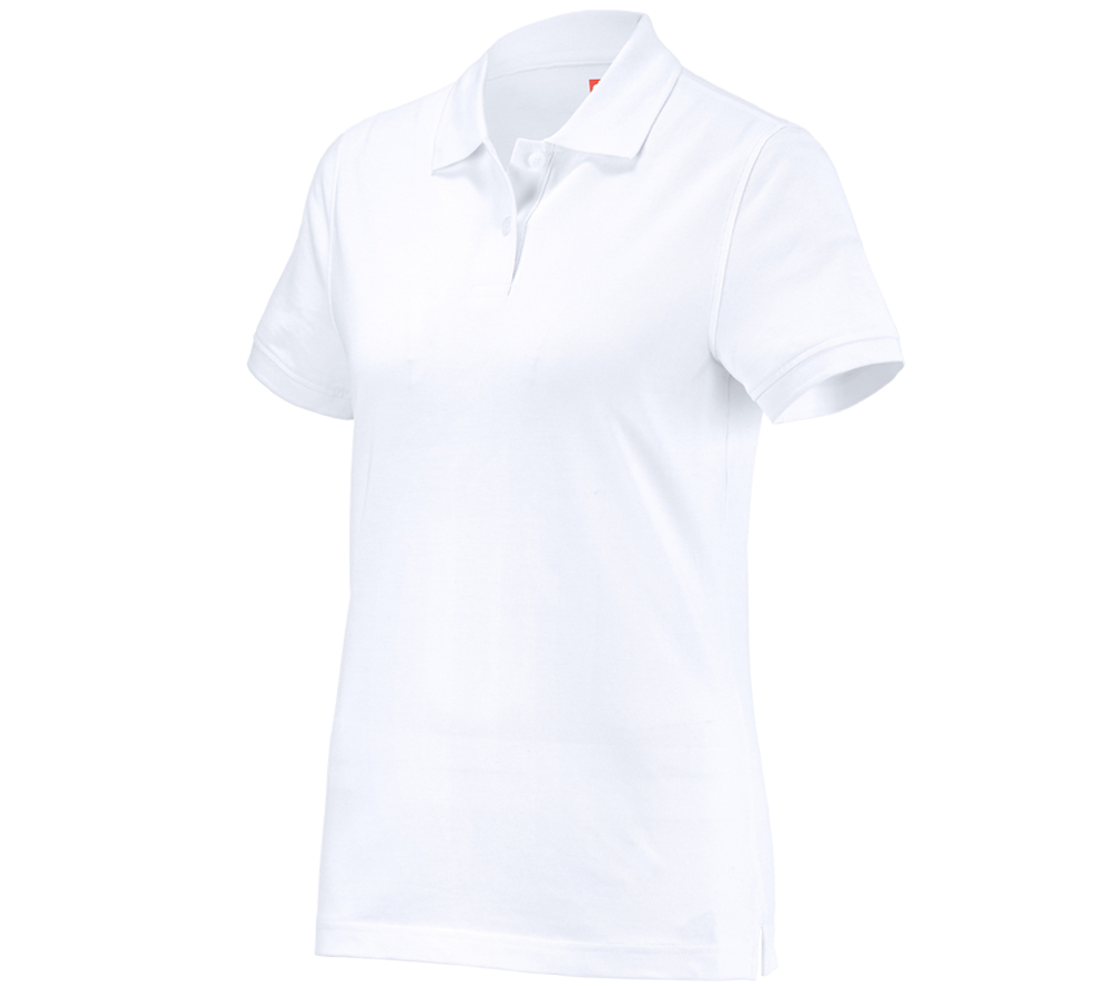 Onderwerpen: e.s. Polo-Shirt cotton, dames + wit