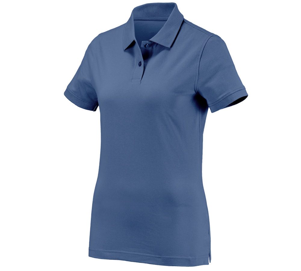 Hauts: e.s. Polo cotton, femmes + cobalt