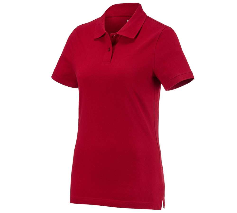 Onderwerpen: e.s. Polo-Shirt cotton, dames + vuurrood