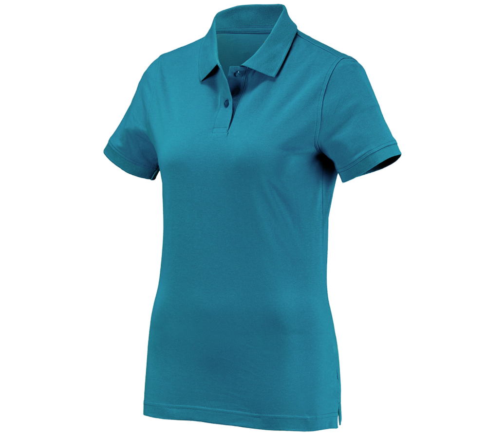 Bovenkleding: e.s. Polo-Shirt cotton, dames + petrol