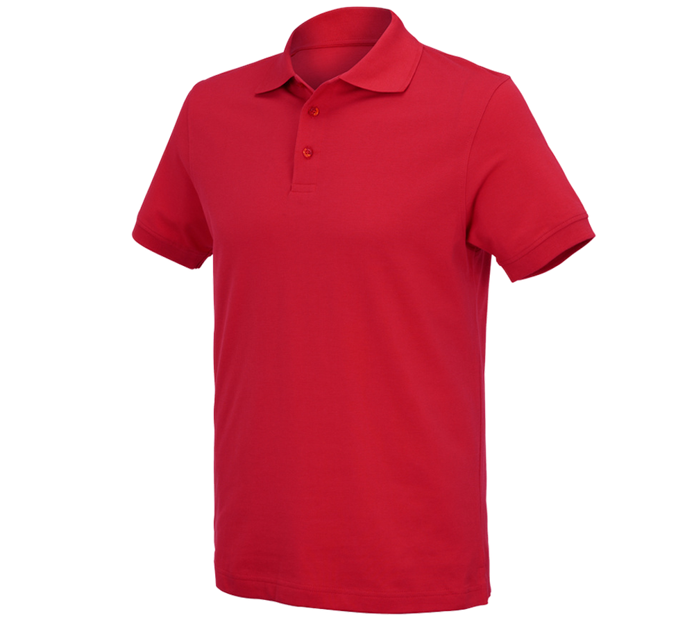 Bovenkleding: e.s. Polo-Shirt cotton Deluxe + vuurrood