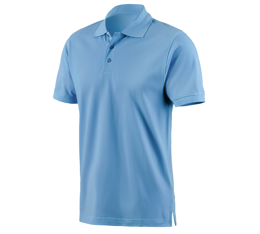 Hauts: e.s. Polo cotton + bleu azur