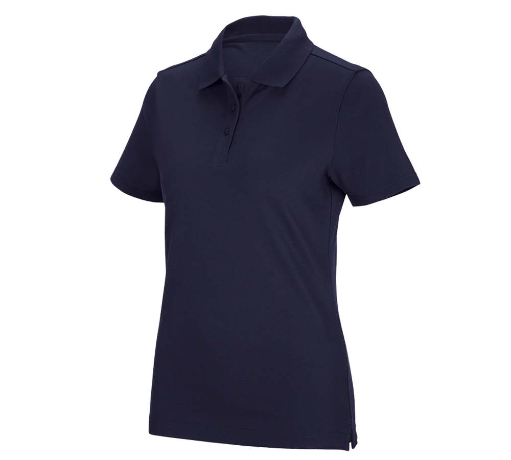 Bovenkleding: e.s. Functioneel poloshirt poly cotton, dames + donkerblauw