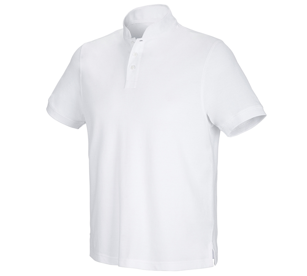 Bovenkleding: e.s. Poloshirt cotton Mandarin + wit