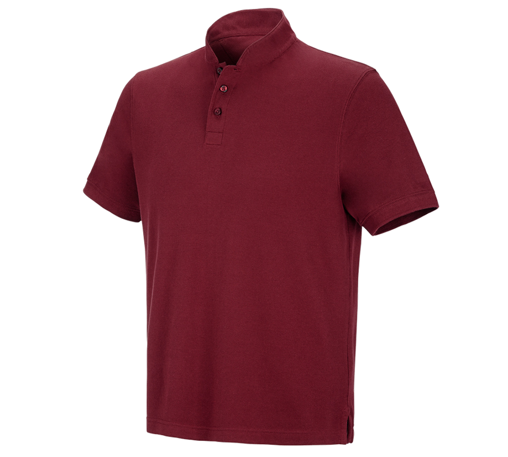 Bovenkleding: e.s. Poloshirt cotton Mandarin + robijn