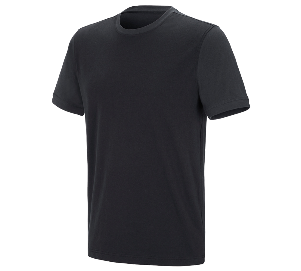 Onderwerpen: e.s. T-shirt cotton stretch bicolor + zwart/grafiet
