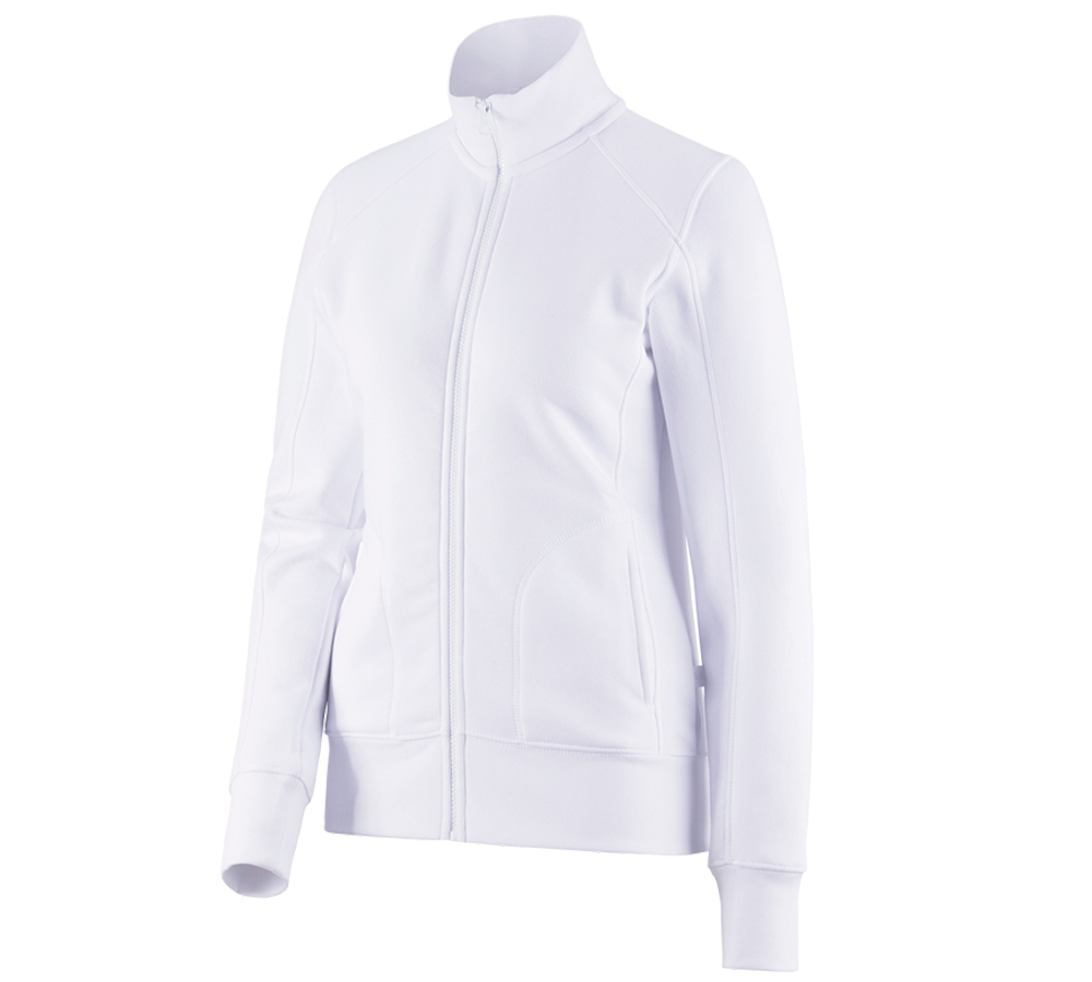 Bovenkleding: e.s. Sweatjack poly cotton, dames + wit