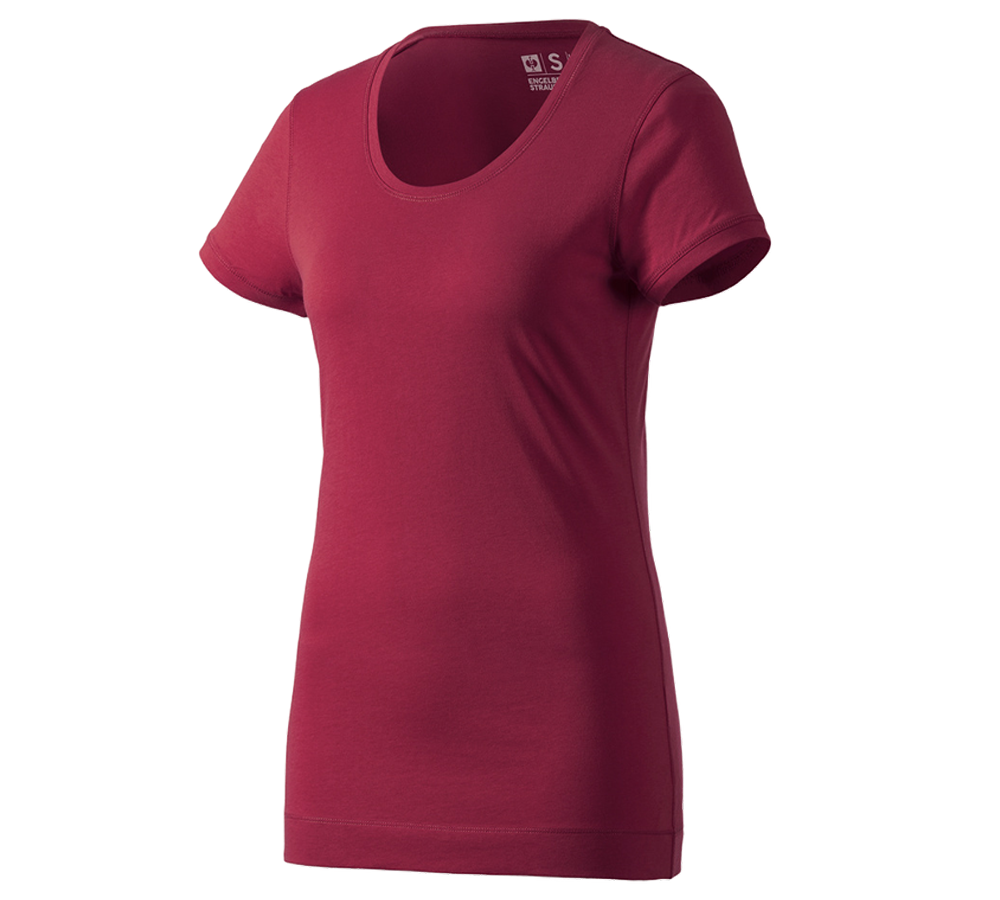 Bovenkleding: e.s. Long-Shirt cotton, dames + bordeaux