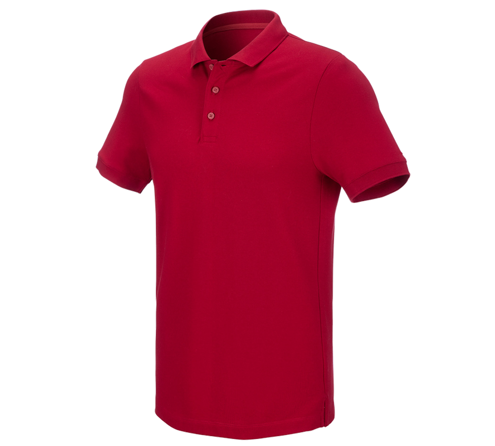 Hauts: e.s. Pique-Polo cotton stretch + rouge vif