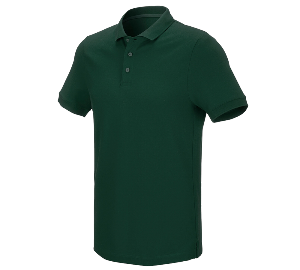 Bovenkleding: e.s. Pique-Polo cotton stretch + groen