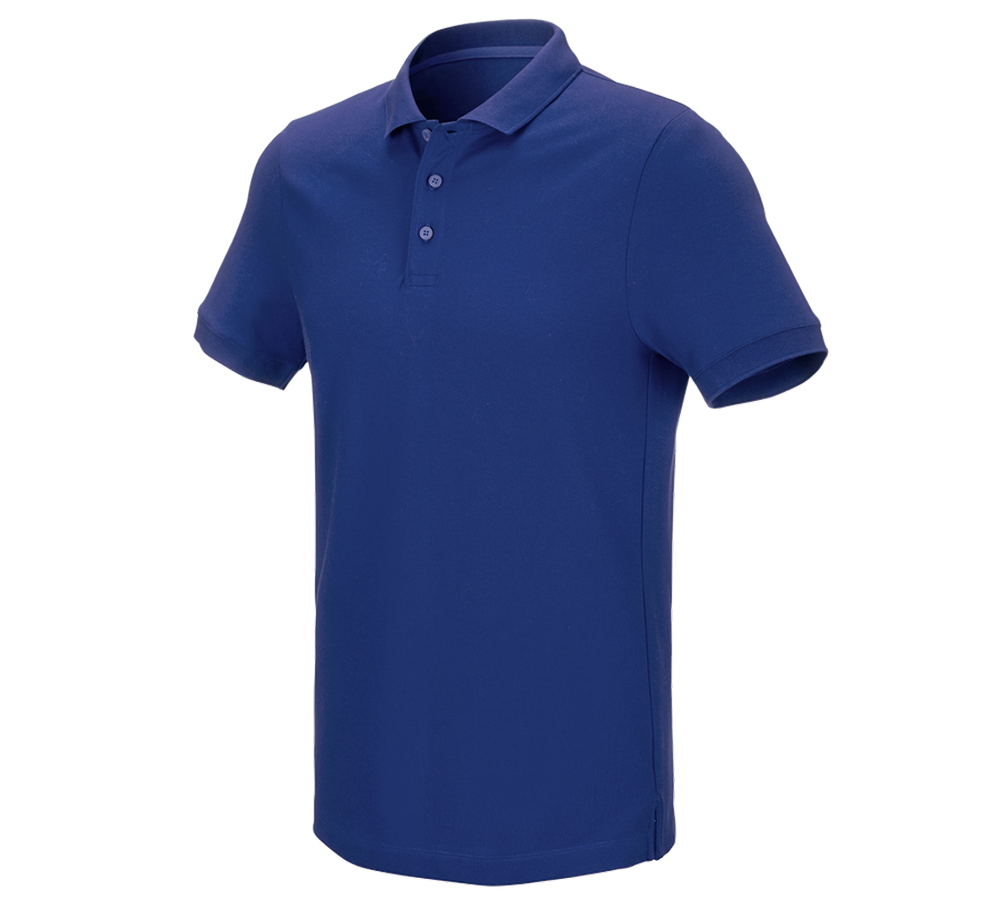 Hauts: e.s. Pique-Polo cotton stretch + bleu royal