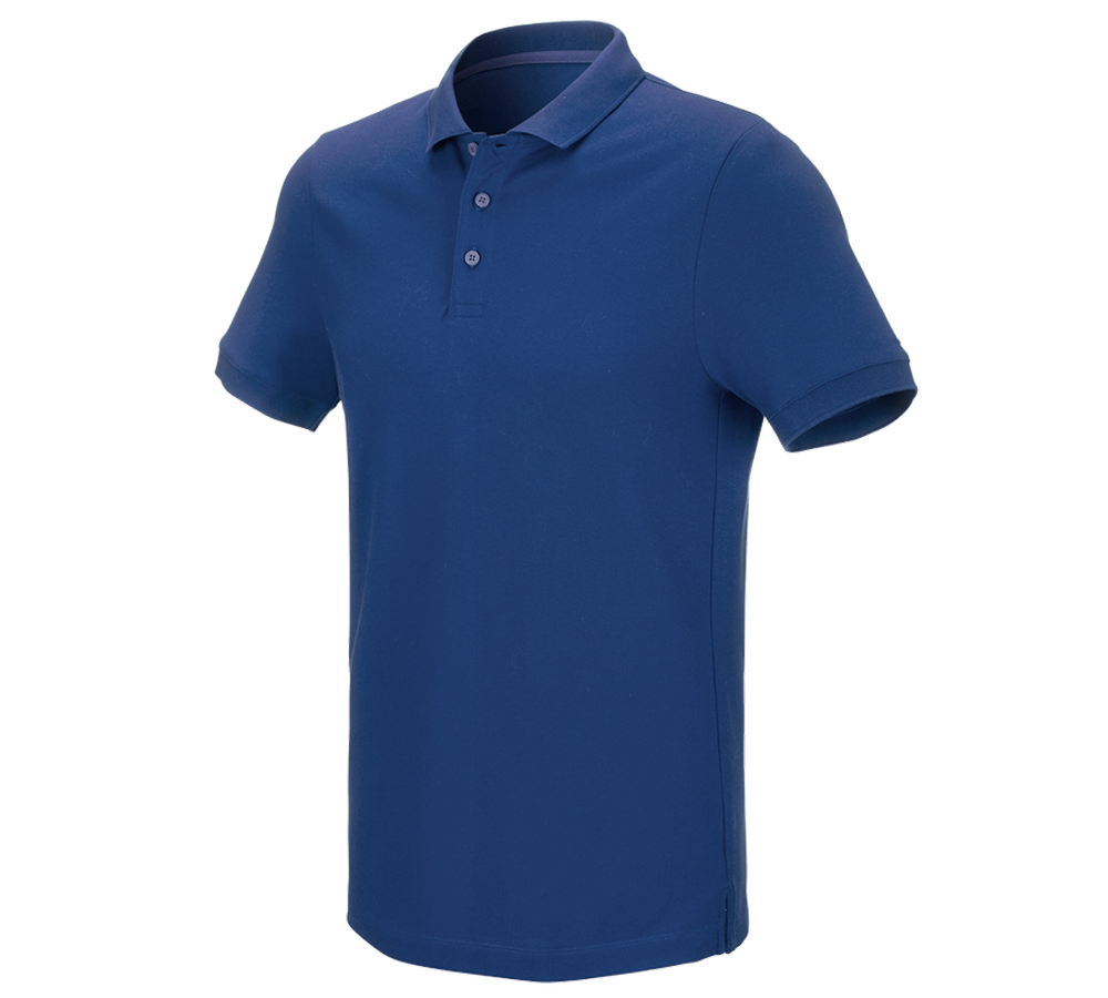 Hauts: e.s. Pique-Polo cotton stretch + bleu alcalin